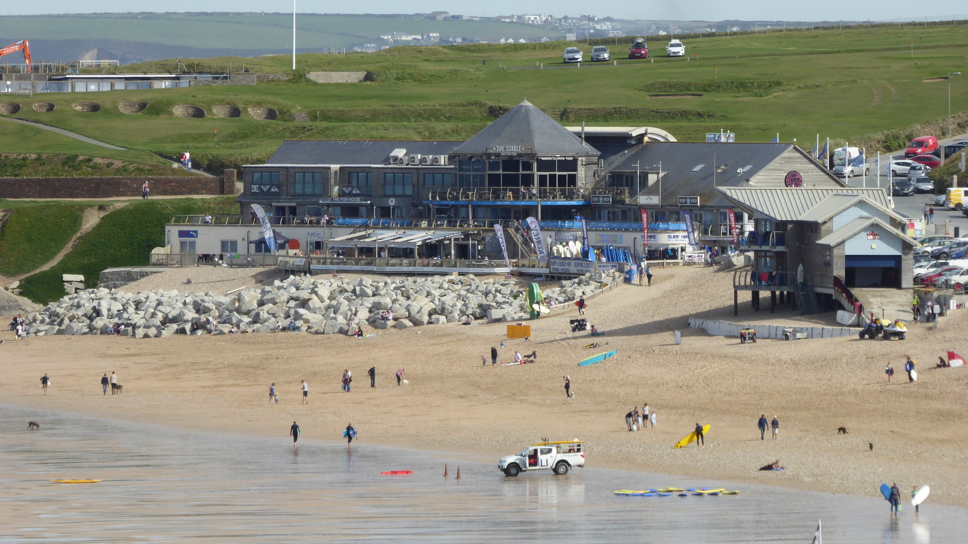 Zoomed-In View Across Fistral Bay